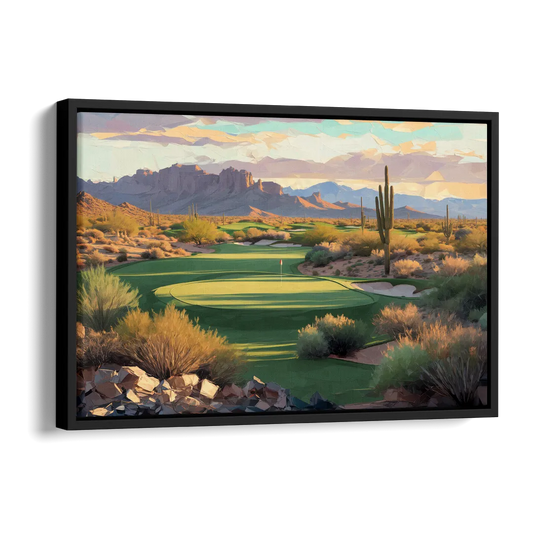 Scottsdale Golf Paradise Side - Black Canvas Wall Art