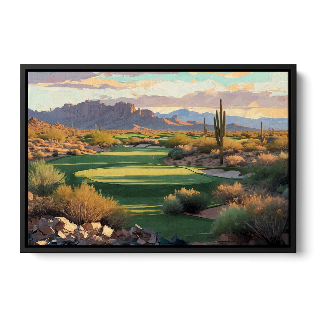 Scottsdale Golf Paradise Front - Black Canvas Wall Art