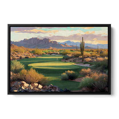 Scottsdale Golf Paradise Front - Black Canvas Wall Art