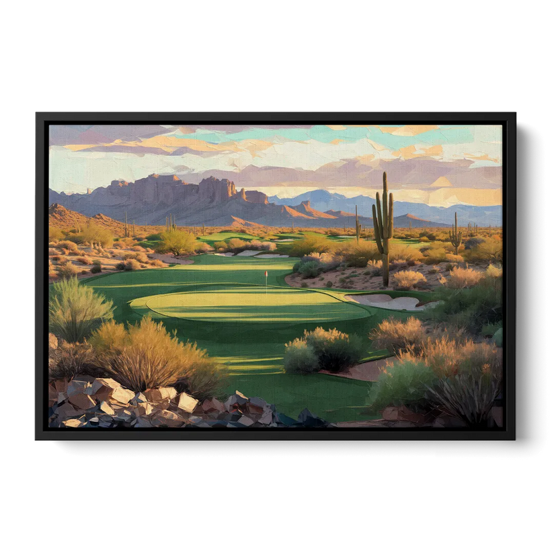 Scottsdale Golf Paradise Front - Black Canvas Wall Art