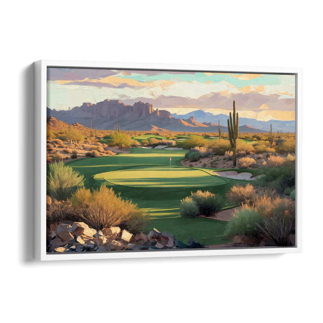 Scottsdale Golf Paradise Side - White Canvas Wall Art