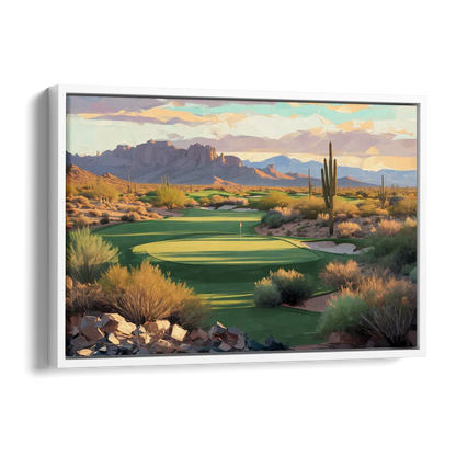 Scottsdale Golf Paradise Side - White Canvas Wall Art