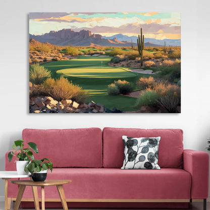 Scottsdale Golf Paradise Sitting Room - Canvas Wall Art