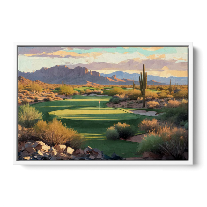 Scottsdale Golf Paradise Front - White Canvas Wall Art