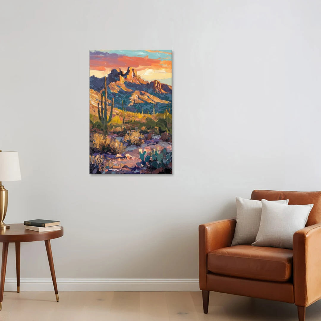 Scottsdale Mountain Views - Canvas Wall Art - Sofa - 24x36