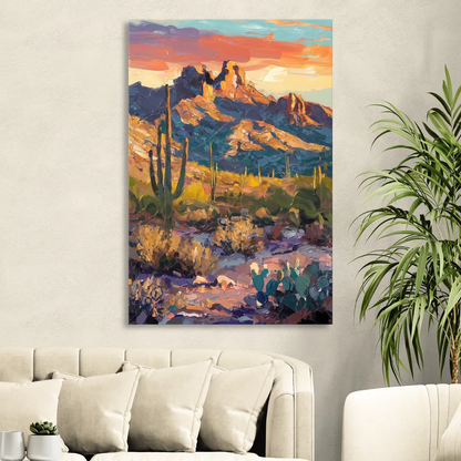 Scottsdale Mountain Views Living Room - Canvas Wall Art