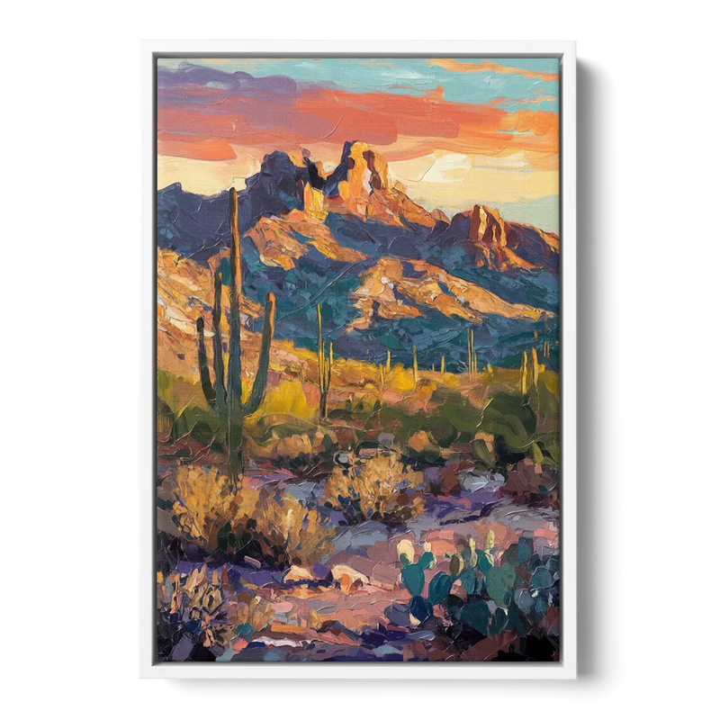 Scottsdale Mountain Views Front - White Canvas Wall Art
