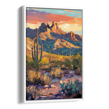 Scottsdale Mountain Views Side - White Canvas Wall Art