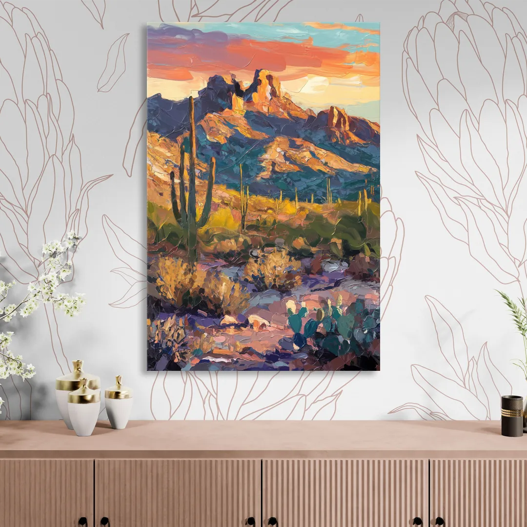 Scottsdale Mountain Views Sitting Room - Canvas Wall Art