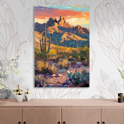 Scottsdale Mountain Views Sitting Room - Canvas Wall Art
