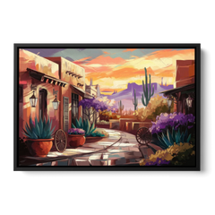 Scottsdale Old Town Charm - Black Framed Canvas Wall Art - Front