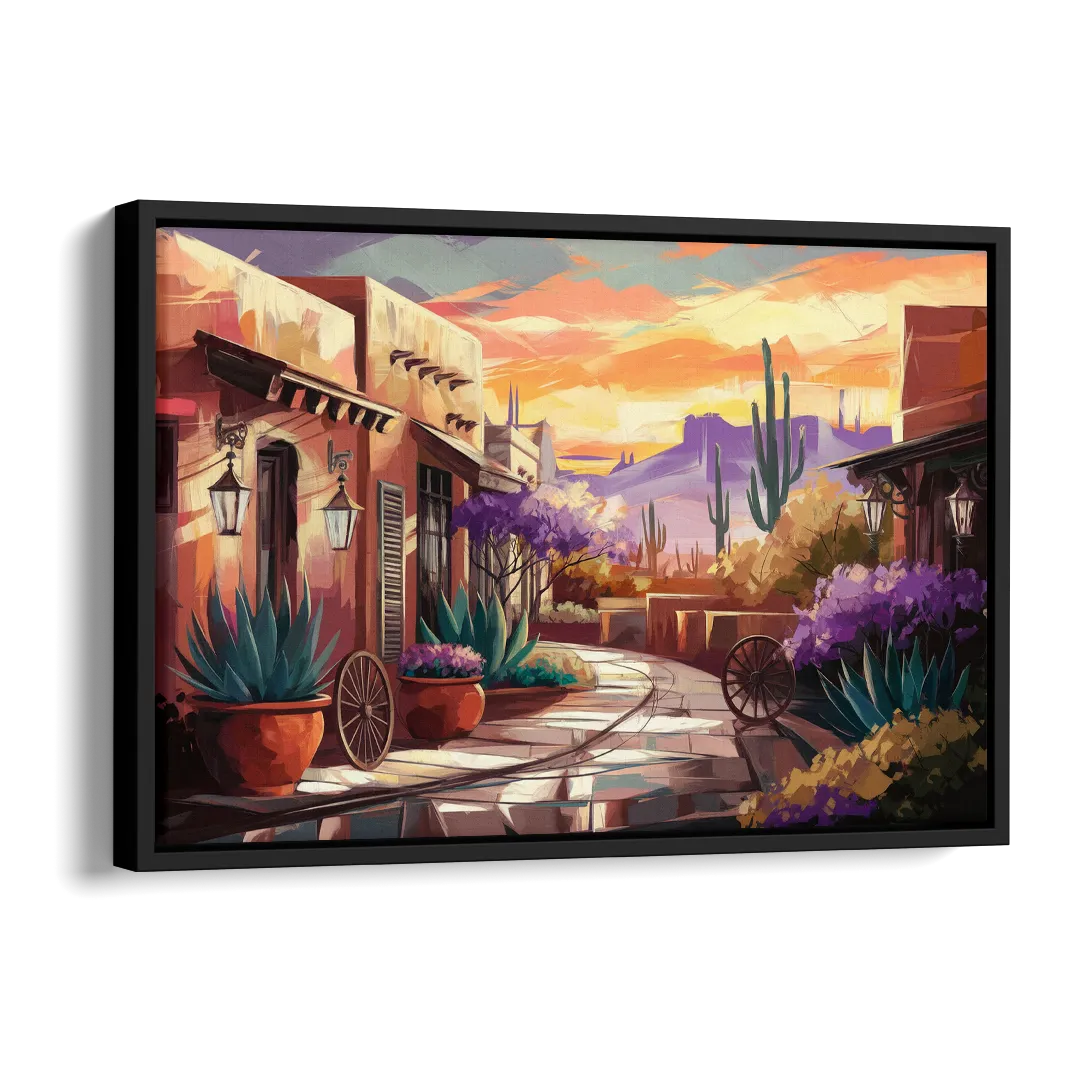 Scottsdale Old Town Charm Side - Black Canvas Wall Art