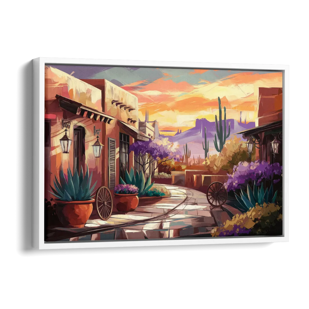 Scottsdale Old Town Charm Side - White Canvas Wall Art