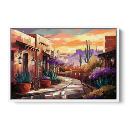 Scottsdale Old Town Charm Front - White Canvas Wall Art