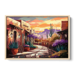 Scottsdale Old Town Charm - Oak Framed Canvas Wall Art - Front