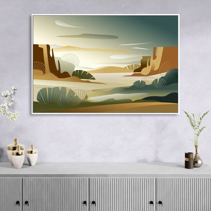 Scottsdale Sonoran Serenity Living Room - White Canvas Wall Art