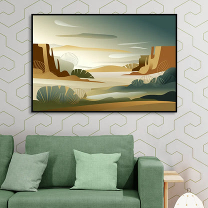 Scottsdale Sonoran Serenity Sitting Room - Black Canvas Wall Art