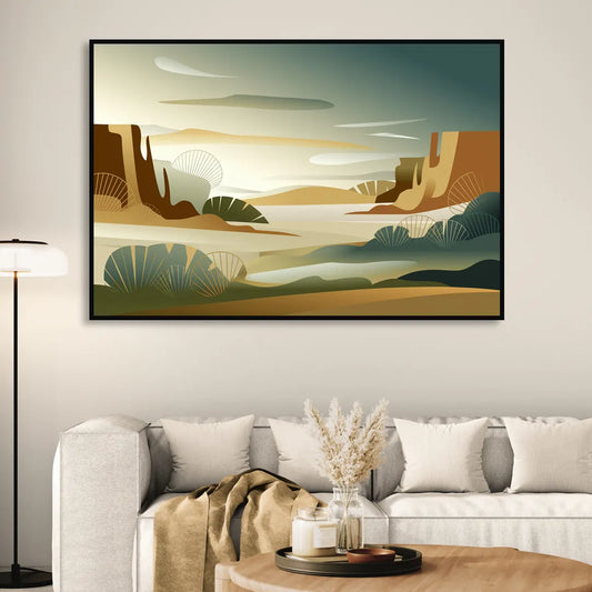 Scottsdale Sonoran Serenity Living Room - Black Canvas Wall Art