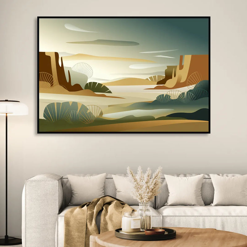 Scottsdale Sonoran Serenity Living Room - Black Canvas Wall Art
