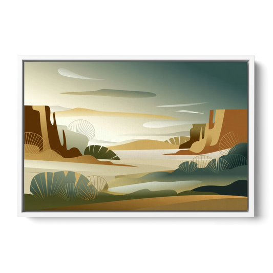 Scottsdale Sonoran Serenity - White Framed Canvas Wall Art - Front