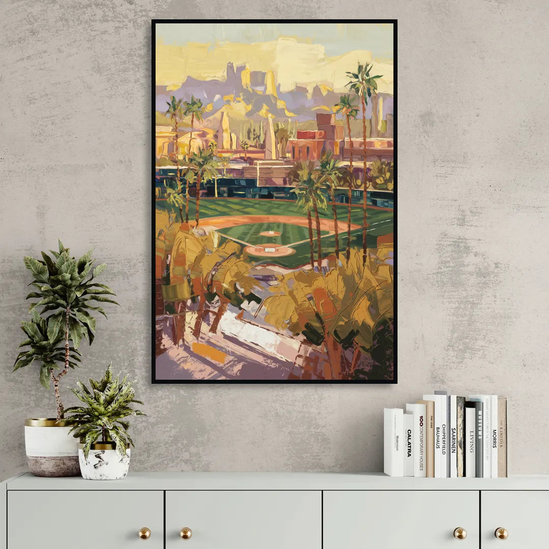 Scottsdale Spring Training Scene Sitting Room - Black Canvas Wall Art