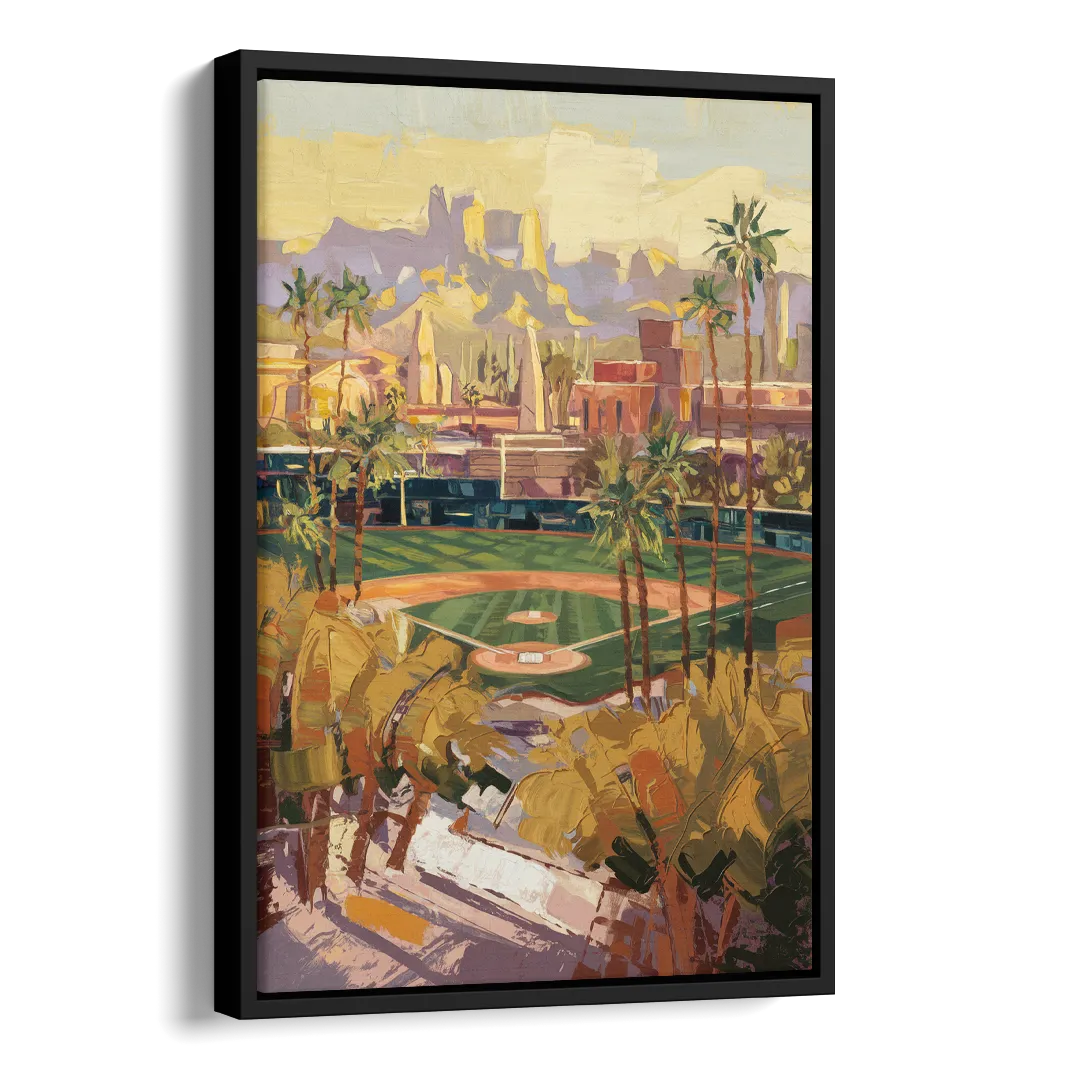 Scottsdale Spring Training Scene Side - Black Canvas Wall Art