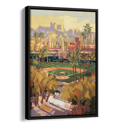 Scottsdale Spring Training Scene Side - Black Canvas Wall Art