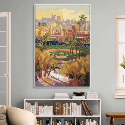 Scottsdale Spring Training Scene Sitting Room - White Canvas Wall Art