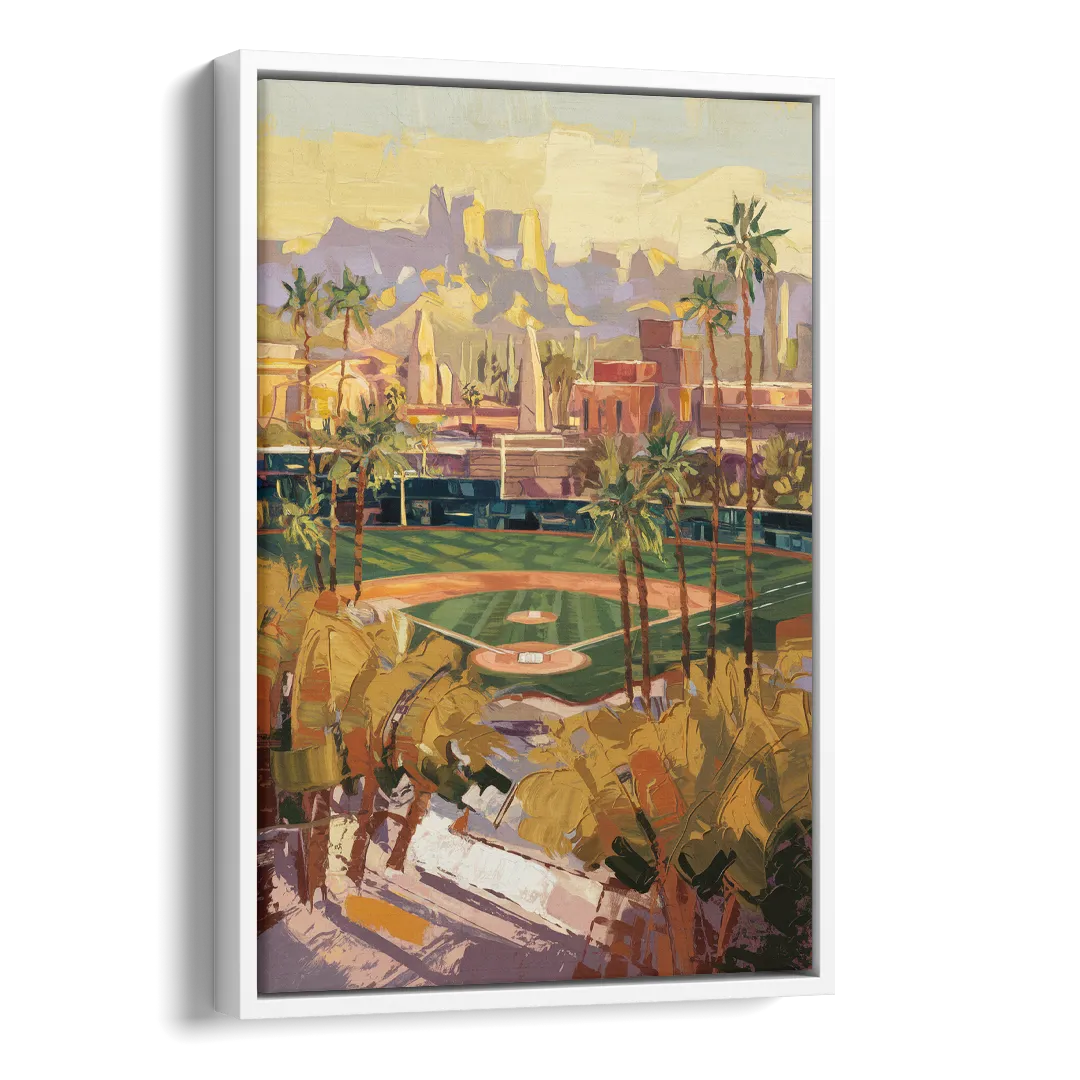 Scottsdale Spring Training Scene Side - White Canvas Wall Art