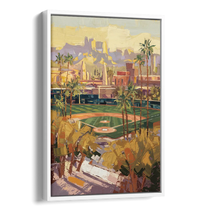 Scottsdale Spring Training Scene Side - White Canvas Wall Art