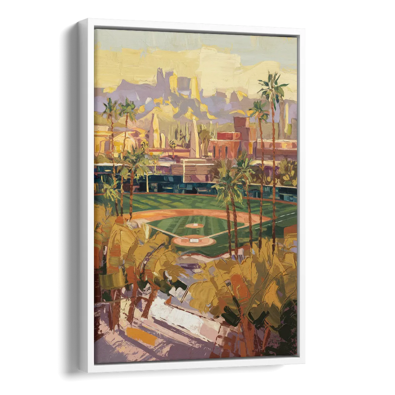 Scottsdale Spring Training Scene Side - White Canvas Wall Art