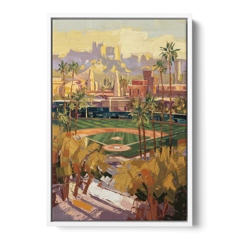 Scottsdale Spring Training Scene Front - White Canvas Wall Art