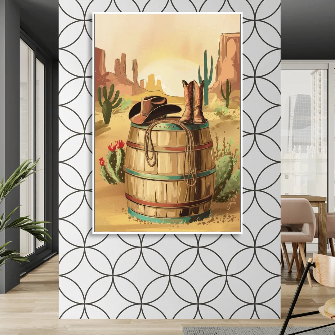 Scottsdale Western Heritage Sitting Room - White Canvas Wall Art