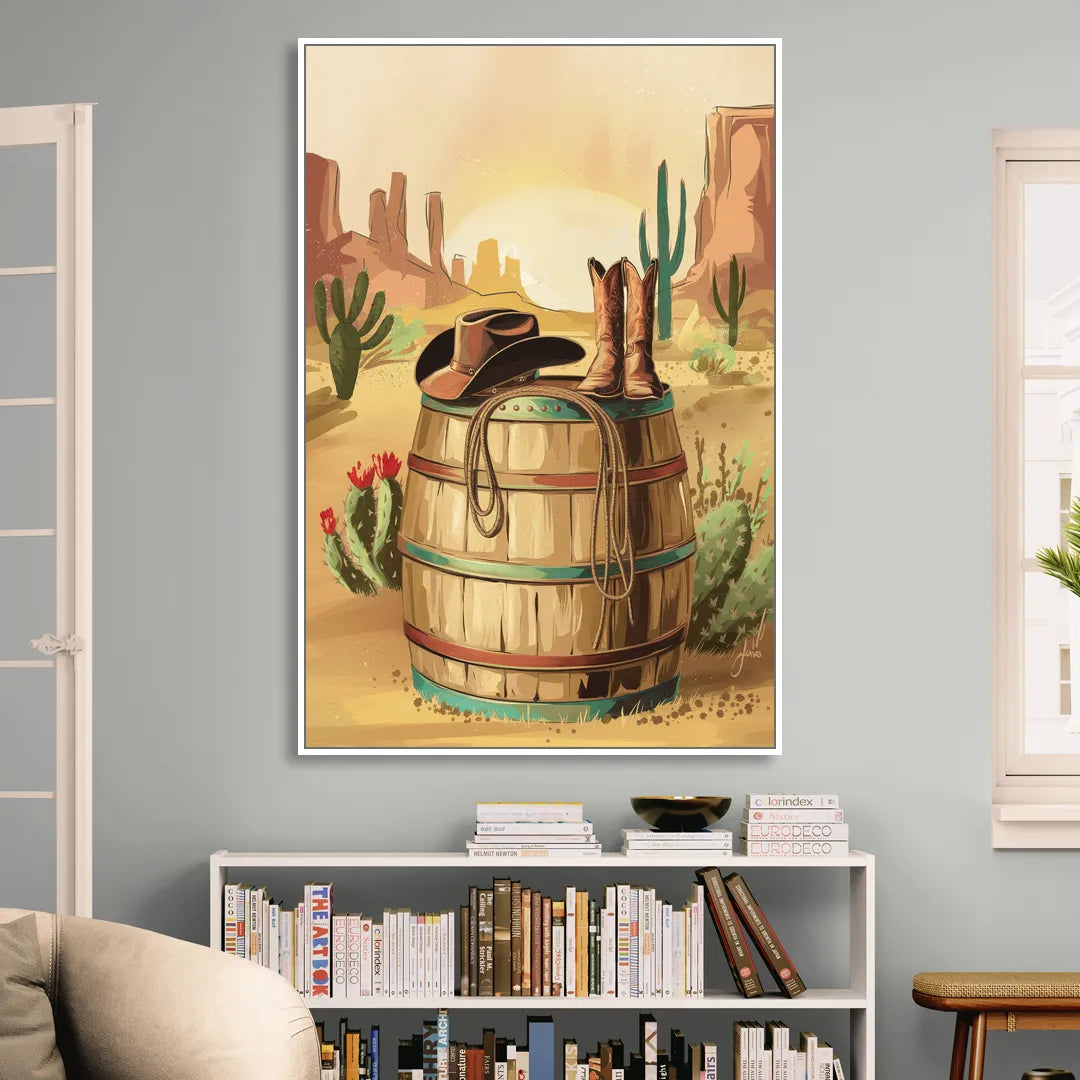 Scottsdale Western Heritage Living Room - White Canvas Wall Art