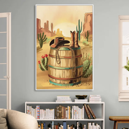 Scottsdale Western Heritage Living Room - White Canvas Wall Art