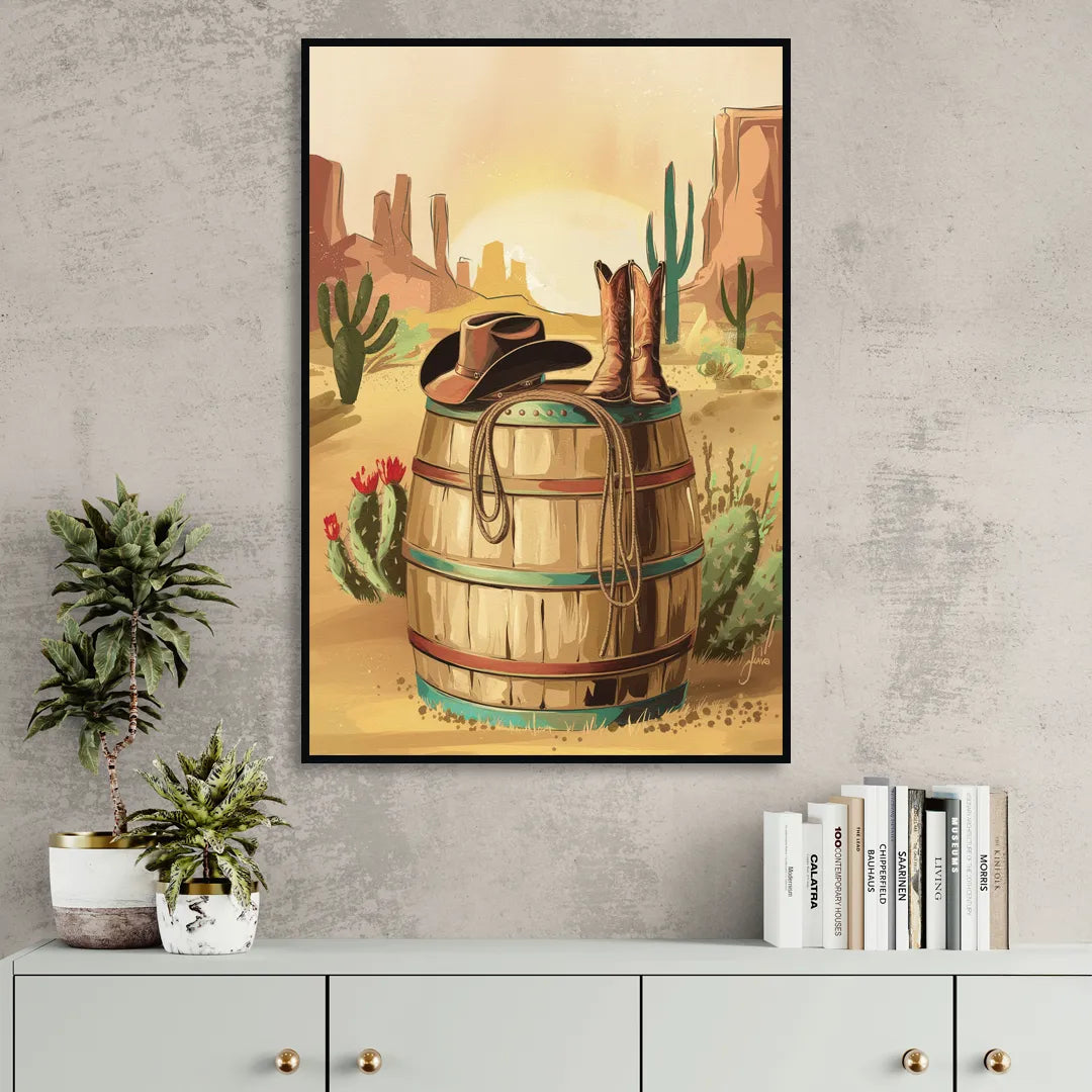 Scottsdale Western Heritage Living Room - Black Canvas Wall Art