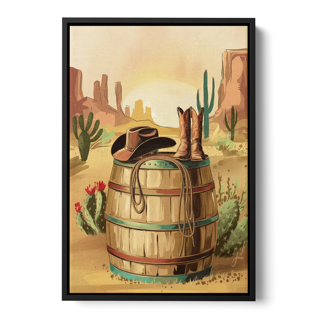 Scottsdale Western Heritage Front - Black Canvas Wall Art