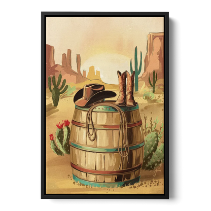 Scottsdale Western Heritage Front - Black Canvas Wall Art