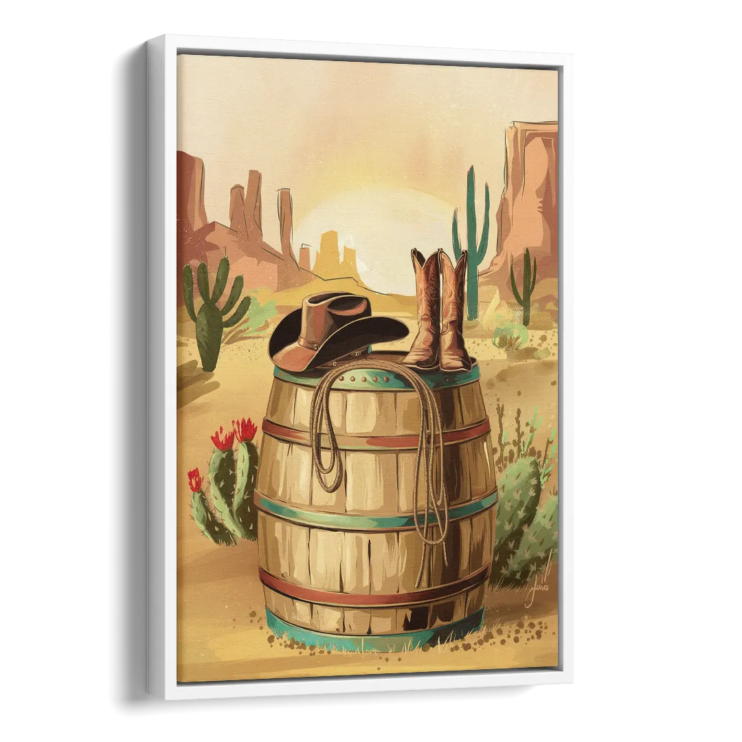 Scottsdale Western Heritage Side - White Canvas Wall Art