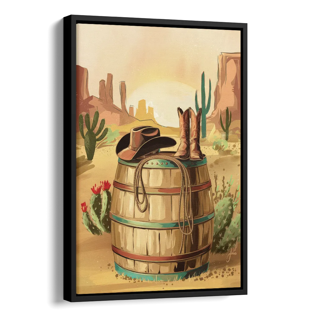 Scottsdale Western Heritage Side - Black Canvas Wall Art
