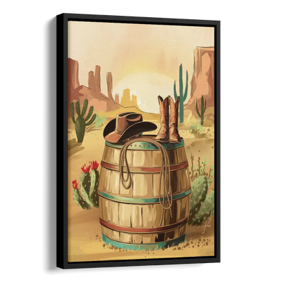 Scottsdale Western Heritage Side - Black Canvas Wall Art