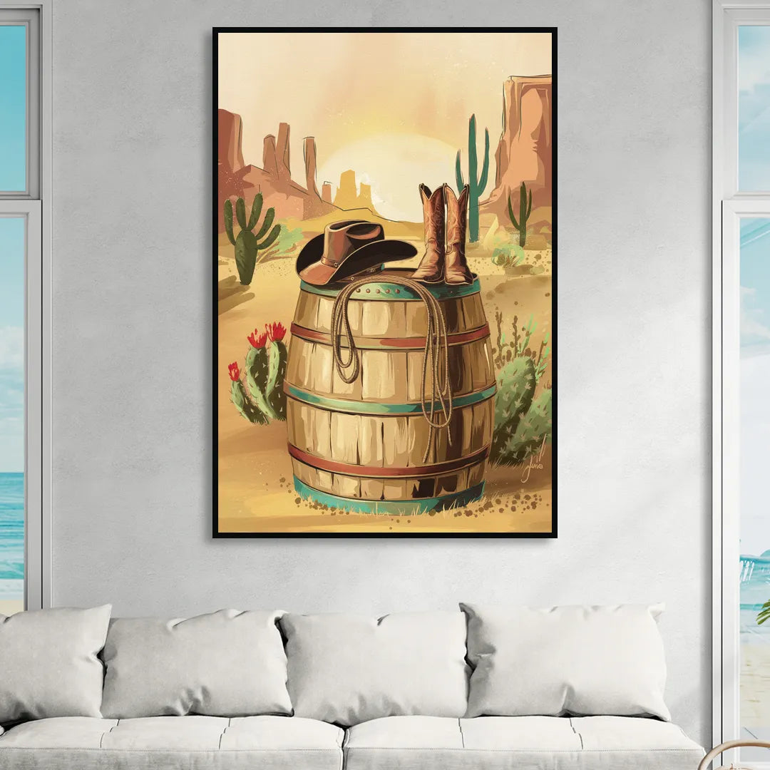 Scottsdale Western Heritage Sitting Room - Black Canvas Wall Art
