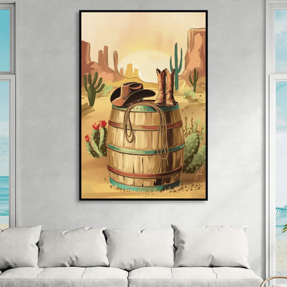 Scottsdale Western Heritage Sitting Room - Black Canvas Wall Art