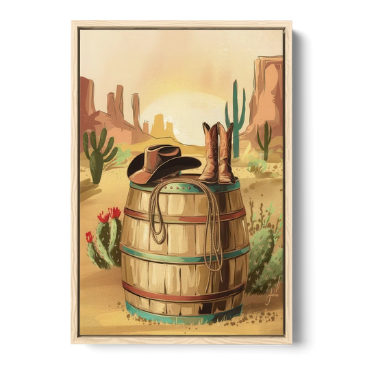 Scottsdale Western Heritage - Oak Framed Canvas Wall Art - Front