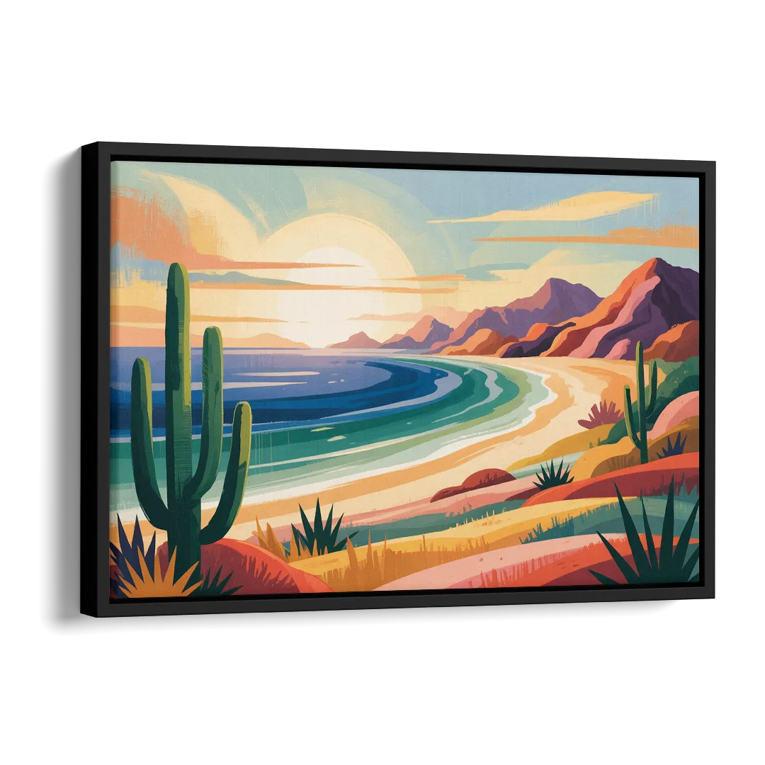 Sea of Cortez Horizon Side - Black Canvas Wall Art
