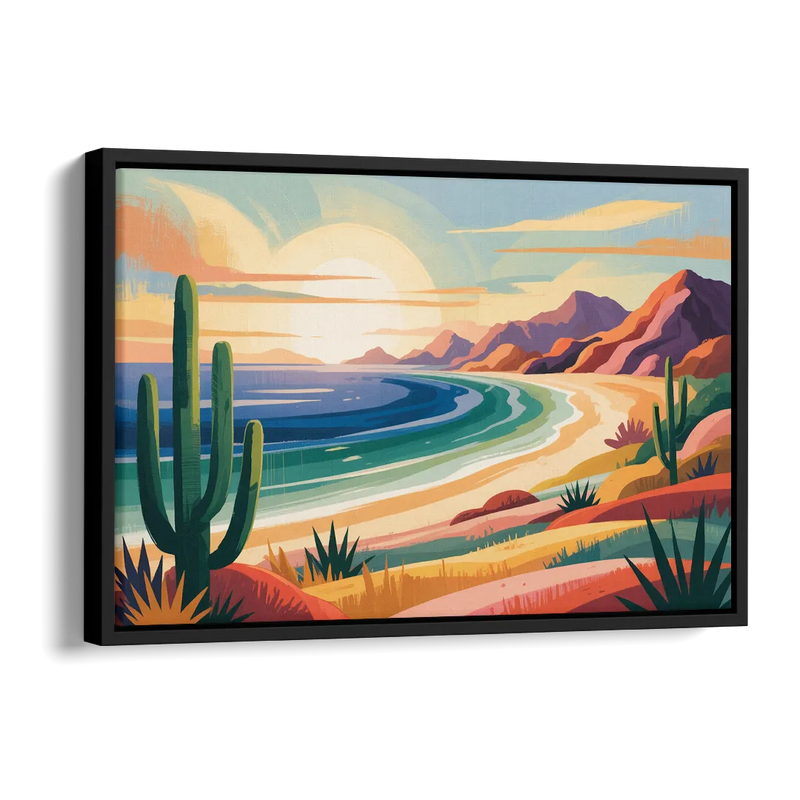 Sea of Cortez Horizon Side - Black Canvas Wall Art