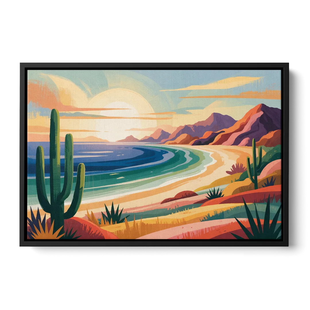 Sea of Cortez Horizon Front - Black Canvas Wall Art