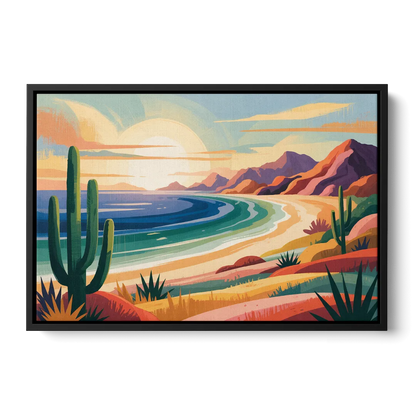 Sea of Cortez Horizon Front - Black Canvas Wall Art