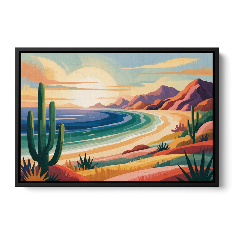 Sea of Cortez Horizon Front - Black Canvas Wall Art