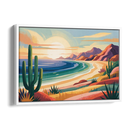 Sea of Cortez Horizon Side - White Canvas Wall Art